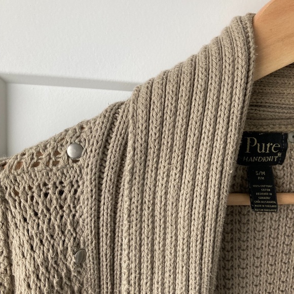 Pure Handknit drape effect cardigan with stud detail - Picture 10 of 11